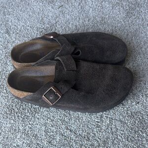Birkenstock Boston Brown Suede Clogs